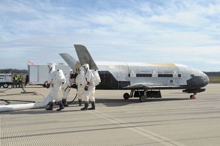 X-37B ORBITAL TEST VEHICLE-3 LANDS AT VANDENBERG AFB