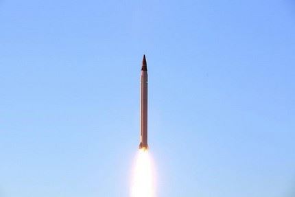 This undated picture released on October 11, 2015 by the Iranian Defence Ministry on their website reportedly shows the launch of an Imad missile during tests at an undisclosed location in Iran. Iran announced it had successfully tested the new domestically produced Imad missile, which it said was the first that could be guided all the way to targets.  AFP PHOTO/HO/IRANIAN DEFENCE MINISTRY  == RESTRICTED TO EDITORIAL USE - MANDATORY CREDIT "AFP PHOTO / HO / IRANIAN DEFENCE MINISTRY" - NO MARKETING NO ADVERTISING CAMPAIGNS - DISTRIBUTED AS A SERVICE TO CLIENTS ==